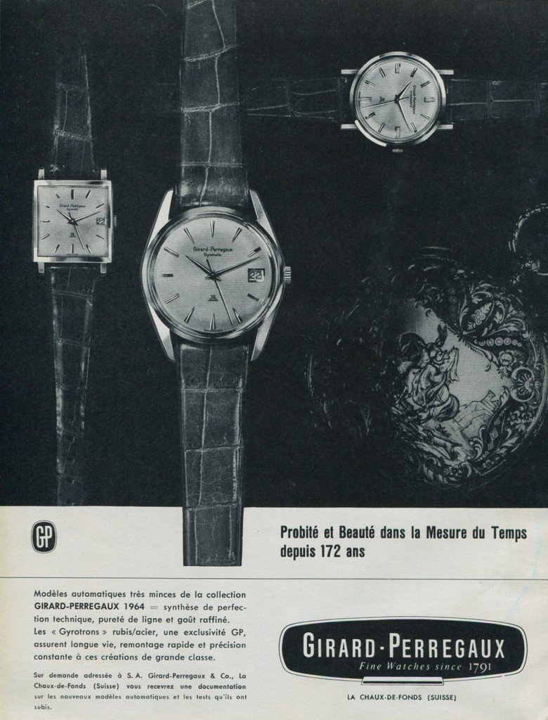 1964 Girard-Perregaux Watch Company Switzerland Vintage 1964 Swiss Ad ...