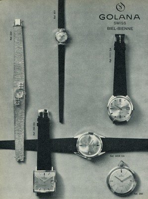 1965 Golana Watch Company Biel Bienne Switzerland 1965 Swiss Ad Suisse Advert