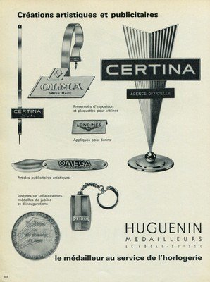 1965 Huguenin Medailleurs Company Switzerland 1965 Swiss Ad Suisse Advert  Horology Horlogerie
