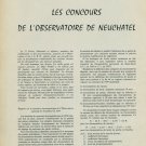 1959 Les Concours de l'Observatoire de Neuchatel 1959 Swiss Magazine Article Horology Horlogerie 1959 Les Concours de l'Observatoire de Neuchatel 1959 Swiss Magazine Article Horology Horlogerie