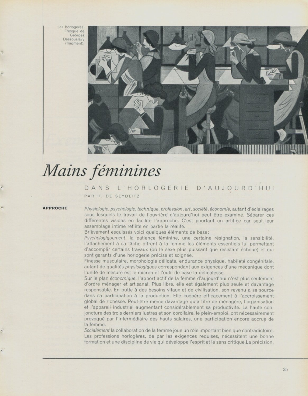 1959 La Femme et la Montre Vintage 1959 Swiss Magazine Article Suisse Horlogerie Horology
