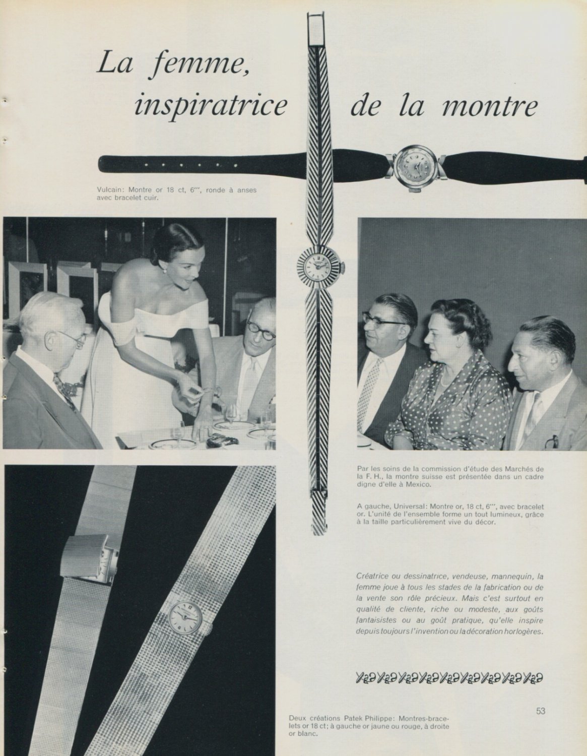 1959 La Femme Inspiratrice de la Montre 1959 Swiss Magazine Clipping Horlogerie Horology