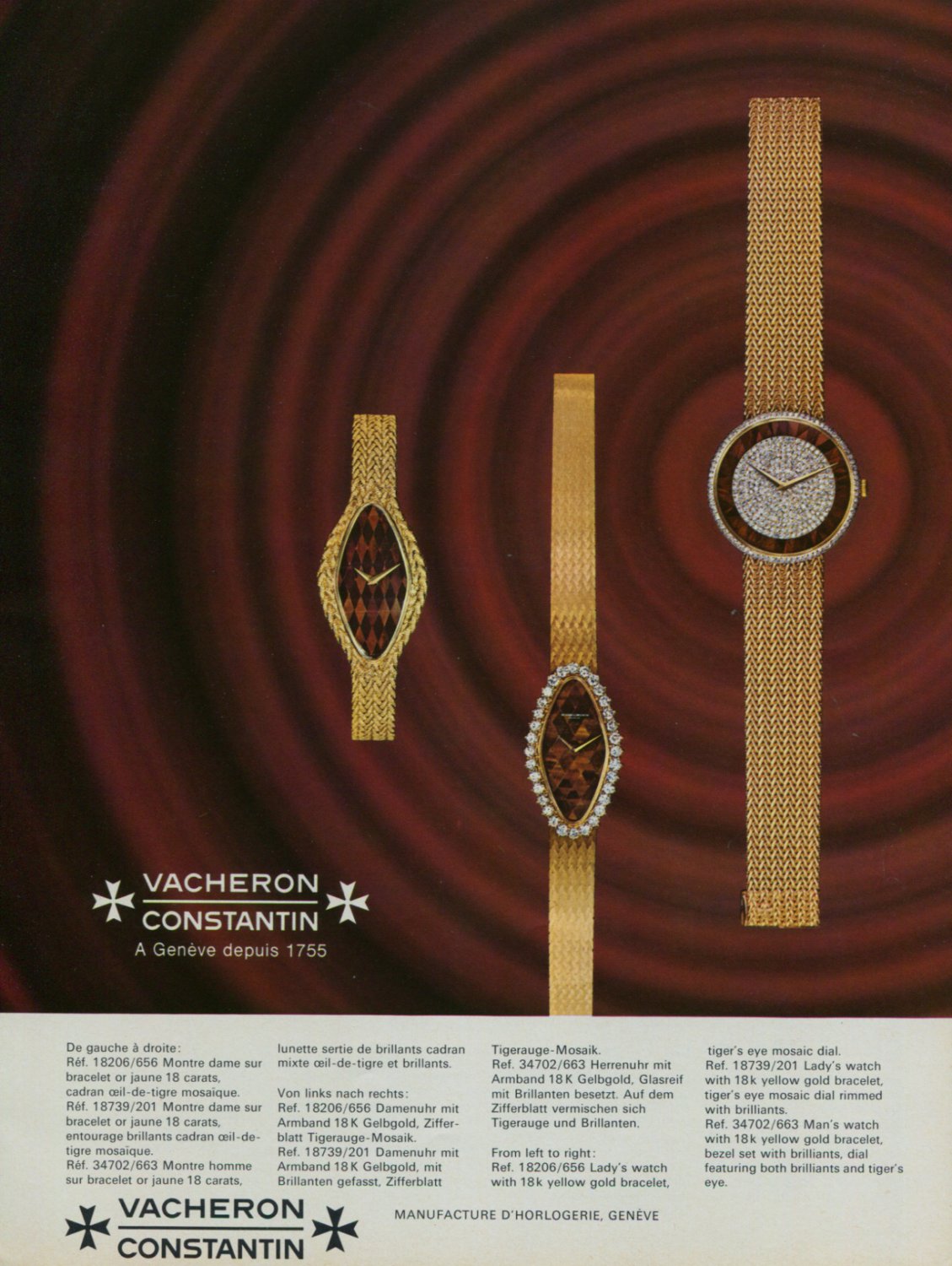 1976 Vacheron Constantin Watch Company Geneva Switzerland Vintage 1976 Swiss Ad Suisse Advert