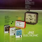 1976 JAZ Clock Company Jaz Electronic Paris Vintage 1976 Swiss Ad Suisse Advert Horlogerie Horology