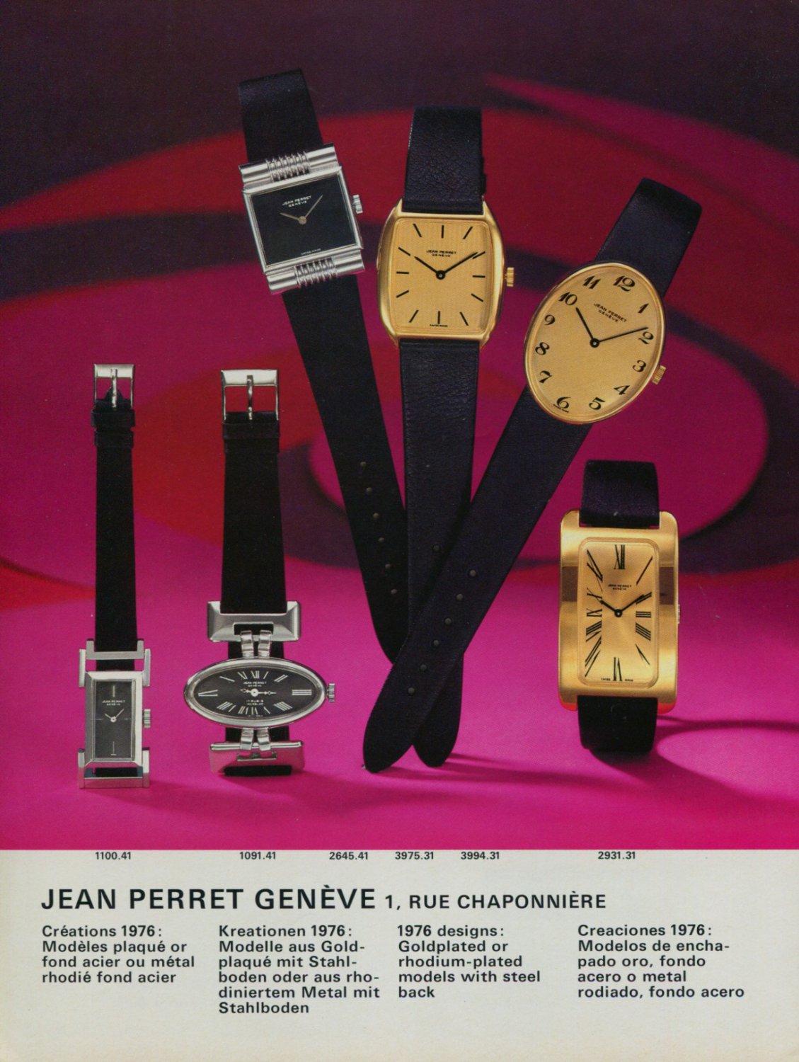 1976 Jean Perret Watch Company Geneva Switzerland 1976 Swiss Ad Suisse ...