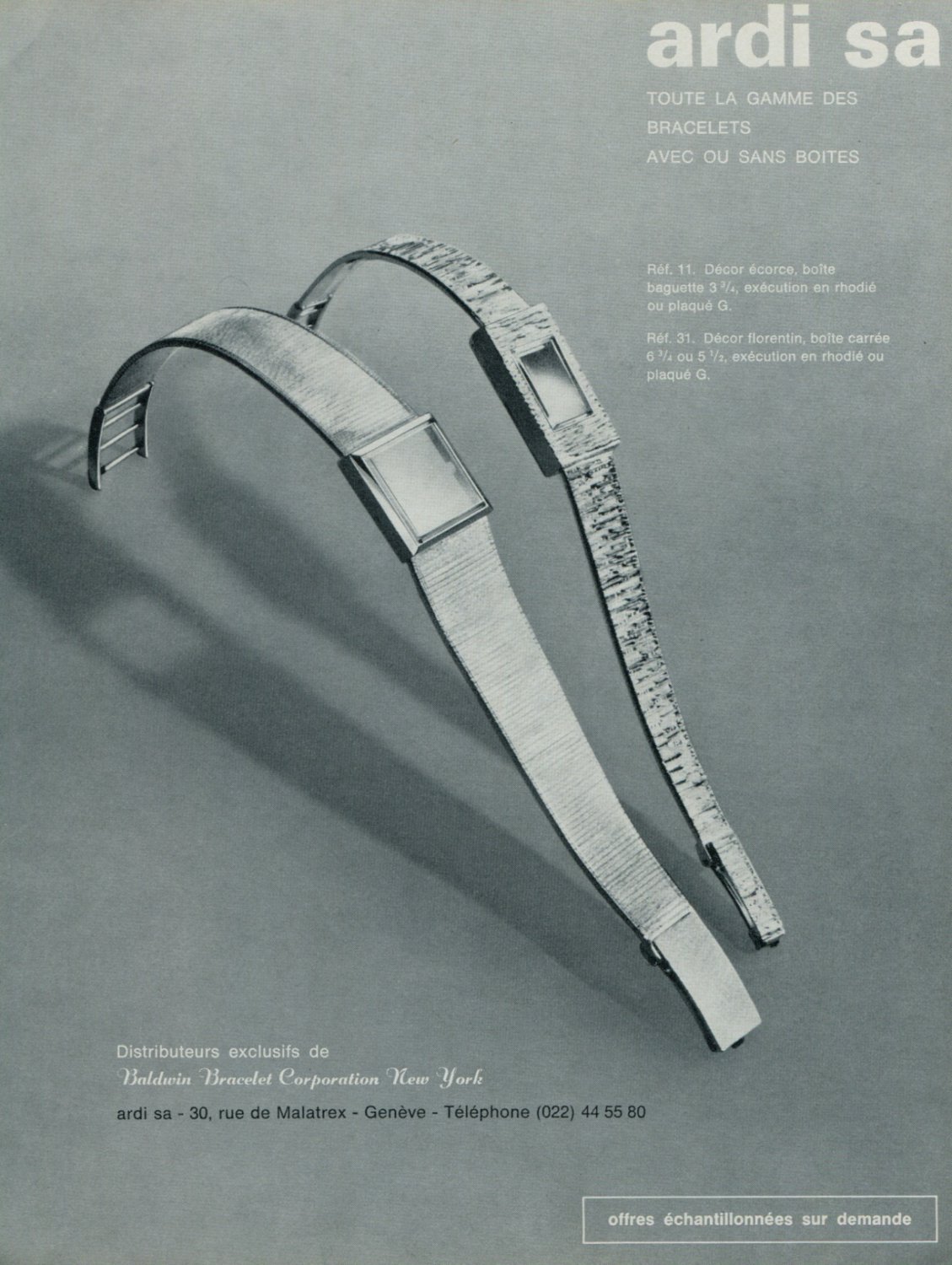 1967 Ardi S.A. Geneva Switzerland Vintage 1967 Swiss Ad Suisse Advert Horology Horlogerie