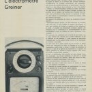 L'Electrometre Greiner 1967 Swiss Magazine Article Suisse Horlogerie Horology L'Electrometre Greiner 1967 Swiss Magazine Article Suisse Horlogerie Horology