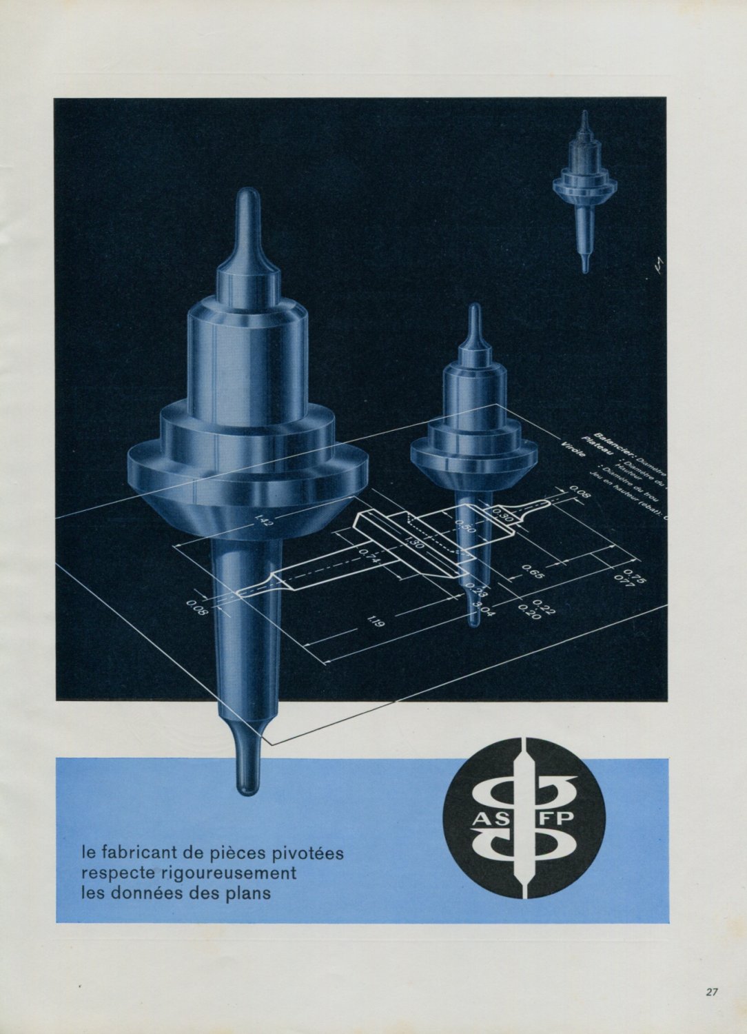 ASFP Switzerland Vintage 1964 Swiss Ad Suisse Advert Horlogerie Horology