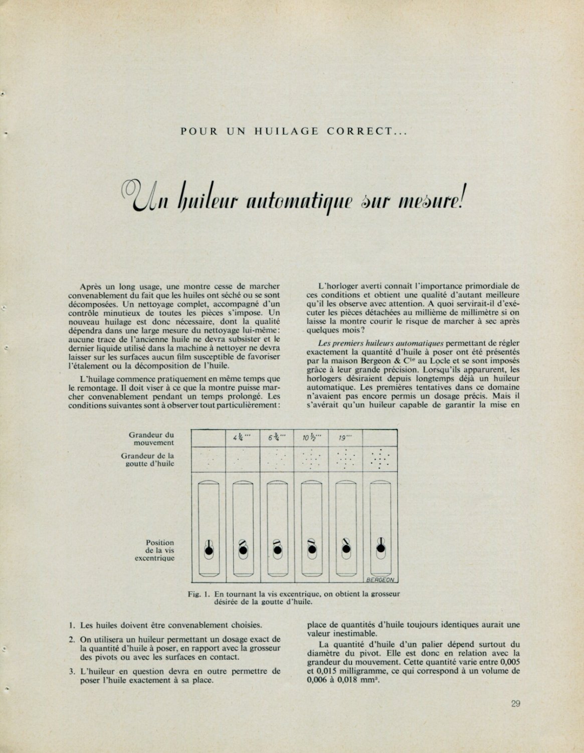 1958 Un Huileur Automatique Sur Mesure 1958 Swiss Magazine Article Horlogerie Horology