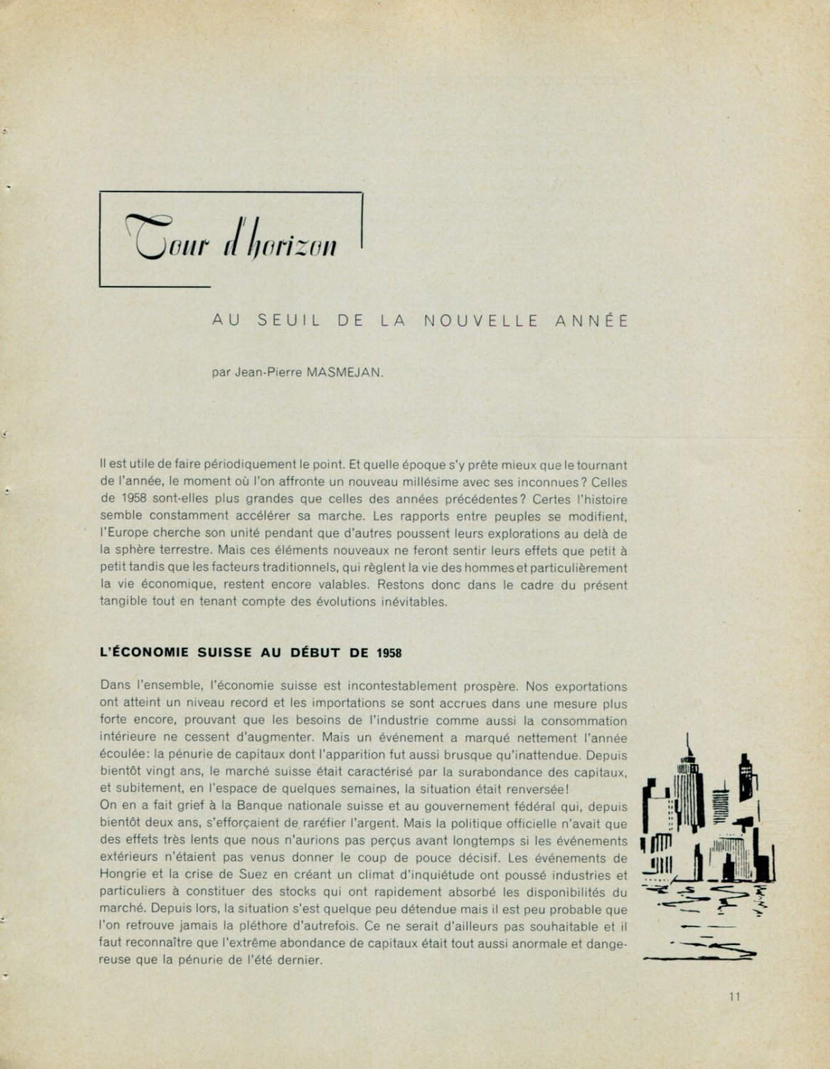 1958 Tour d'Horizon Au Seuil de la Nouvelle Anne 1958 Swiss Magazine Article Horology Horlogerie