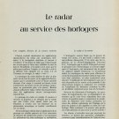 1958 Gradoscop Le Radar au Service des Horlogers 1958 Swiss Magazine Article Horology Horlogerie 1958 Gradoscop Le Radar au Service des Horlogers 1958 Swiss Magazine Article Horology Horlogerie