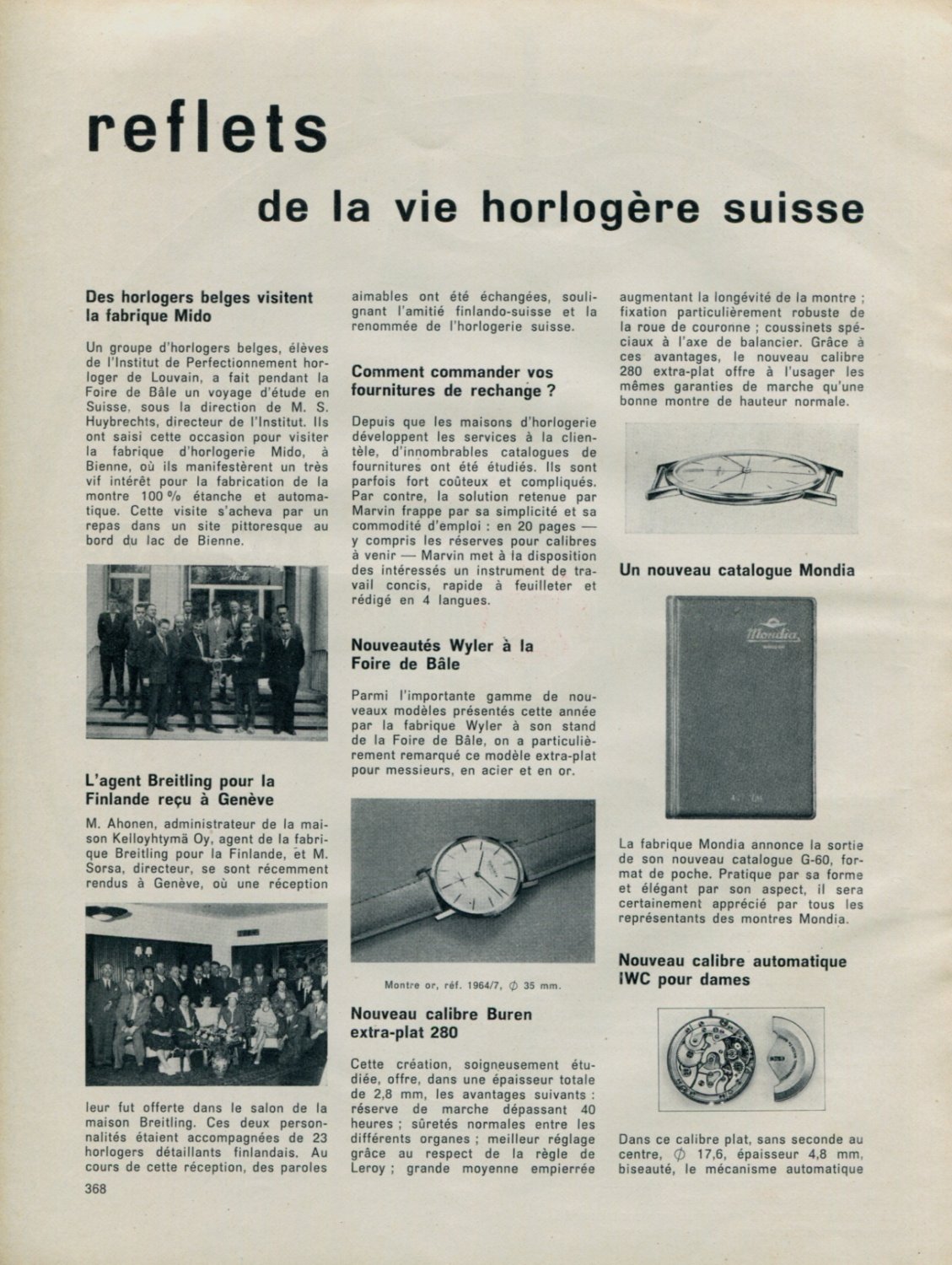 1960 mido watch company breitling buren iwc vintage 1960 swiss magazine