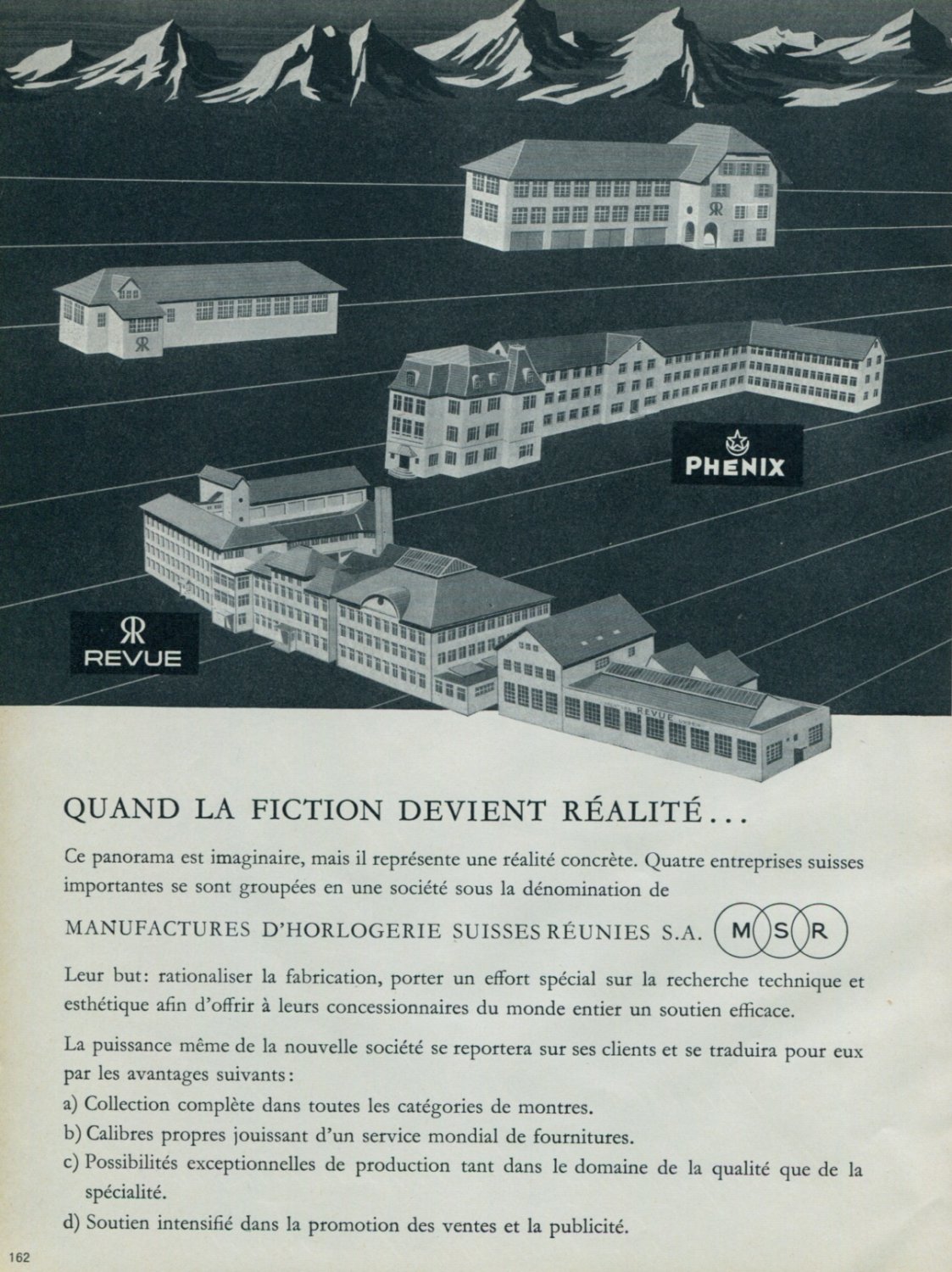 1962 Vulcain Watch Company Phenix Buser Revue MSR Vintage 1962 Swiss Ad Suisse Advert Horology
