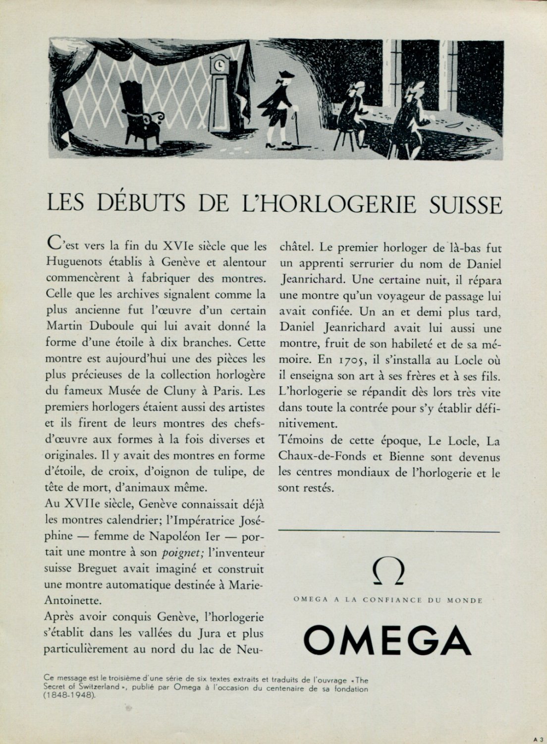 1953 Omega Watch Company Switzerland Vintage 1953 Swiss Ad Suisse Advert Horlogerie Horology