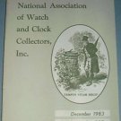 NAWCC #227 December 1983 National Watch & Clock Collectors Bulletin Horology Horlogerie