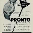 1953 Pronto Watch Company Pronto Vampire Advert 1953 Swiss Ad Suisse Advert Horology