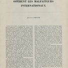 1953 Comment Operent les Malfaiteurs Internationaux 1953 Swiss Magazine Article by F.-A. Ufenast