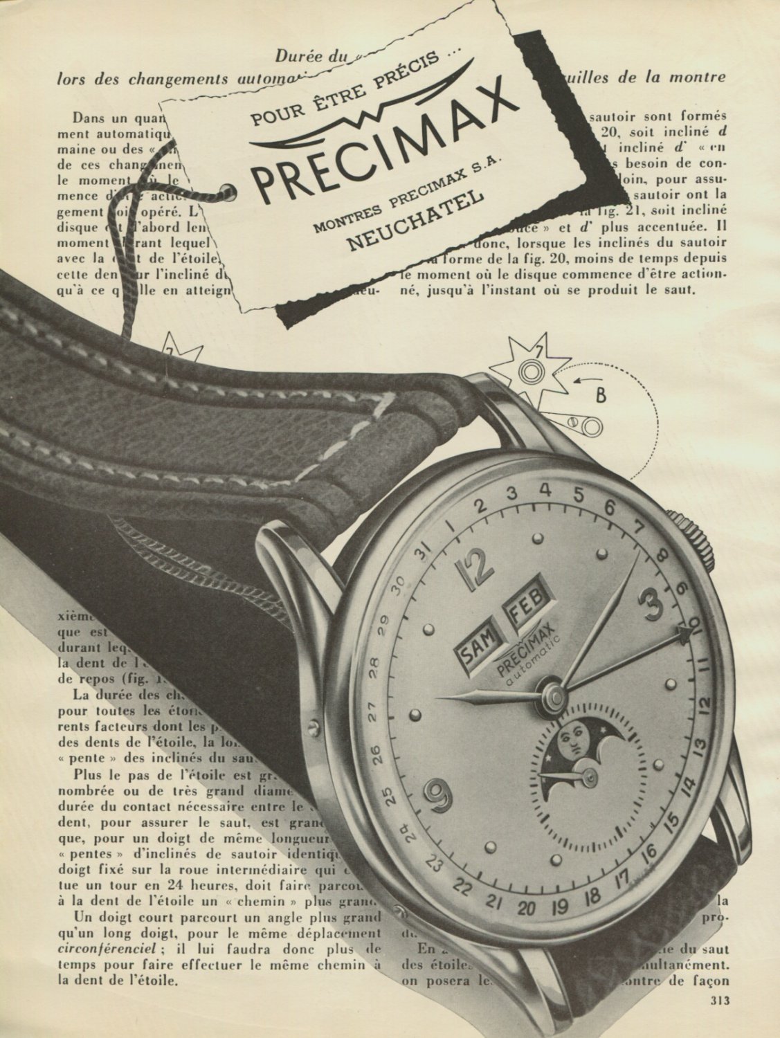 1951 Precimax Watch Company Switzerland Vintage 1951 Swiss Ad Suisse Advert Horlogerie Horology