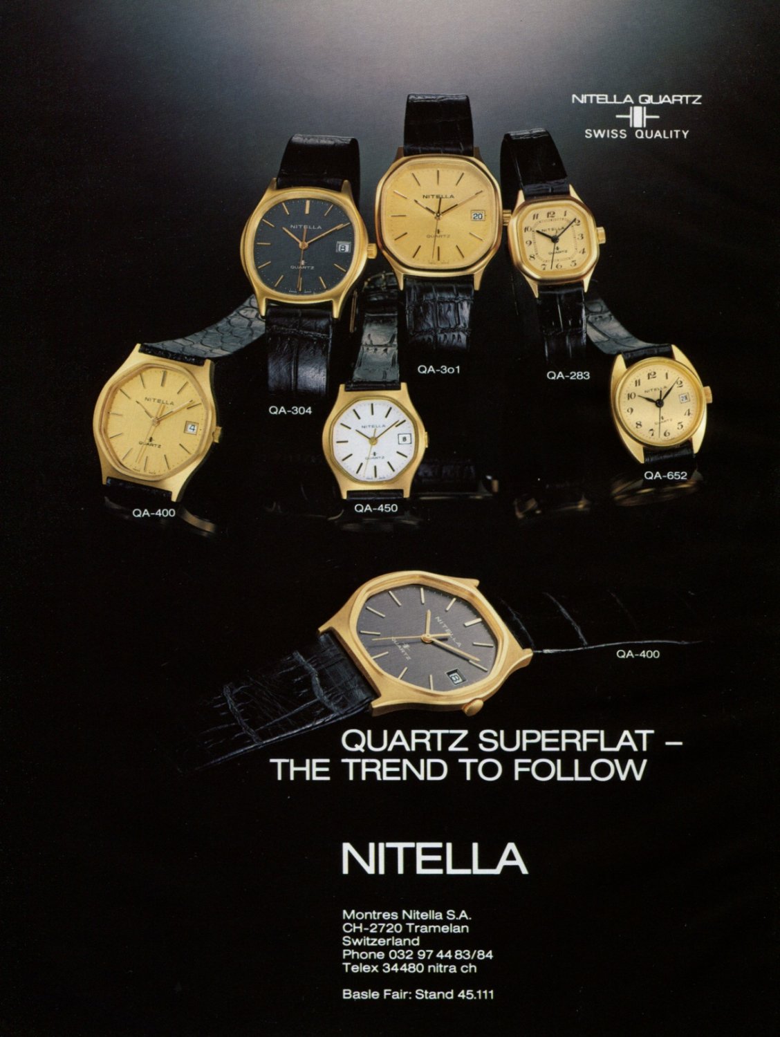 Nitella Watch Company Tramelan Switzerland 1980 Swiss Ad Suisse Advert Horology Horlogerie
