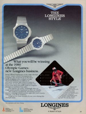 1980 Olympic Games Longines Watch Company Olympics 1980 Swiss Ad