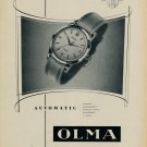 1955 Olma Watch Company Switzerland Vintage 1955 Swiss Ad Suisse Advert Numa Jeannin