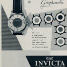 Invicta Watch Company Invicta Graphomatic Advert 1955 Swiss Ad Suisse Advert Horlogerie Horology