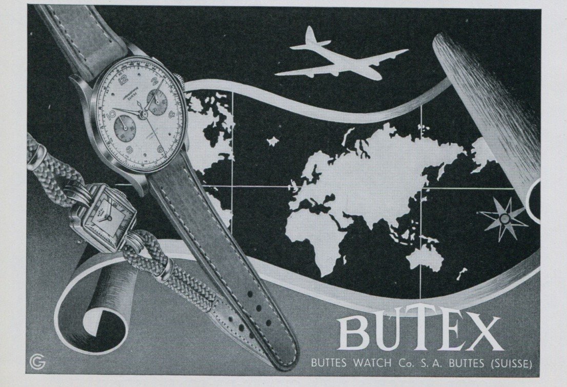 1949 Butex Watch Company Buttes Watch Company Switzerland Vintage