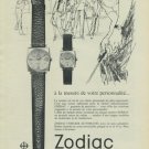 1965 Zodiac Watch Company Switzerland Vintage 1965 Swiss Ad Suisse Advert Horology (French Text)