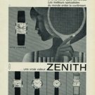 1965 Zenith Watch Company Switzerland Vintage 1965 Swiss Ad Suisse Advert (Tennis) Horlogerie