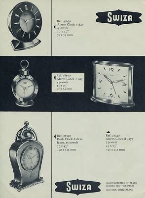 1957 Swiza Clock Company Moutier Switzerland Vintage 1957 Swiss Ad Suisse Advert Horlogerie Horology