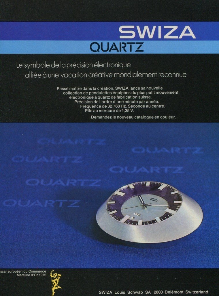 1974 Swiza Clock Company Switzerland Vintage 1974 Swiss Ad Suisse Advert Louis Schwab Horology
