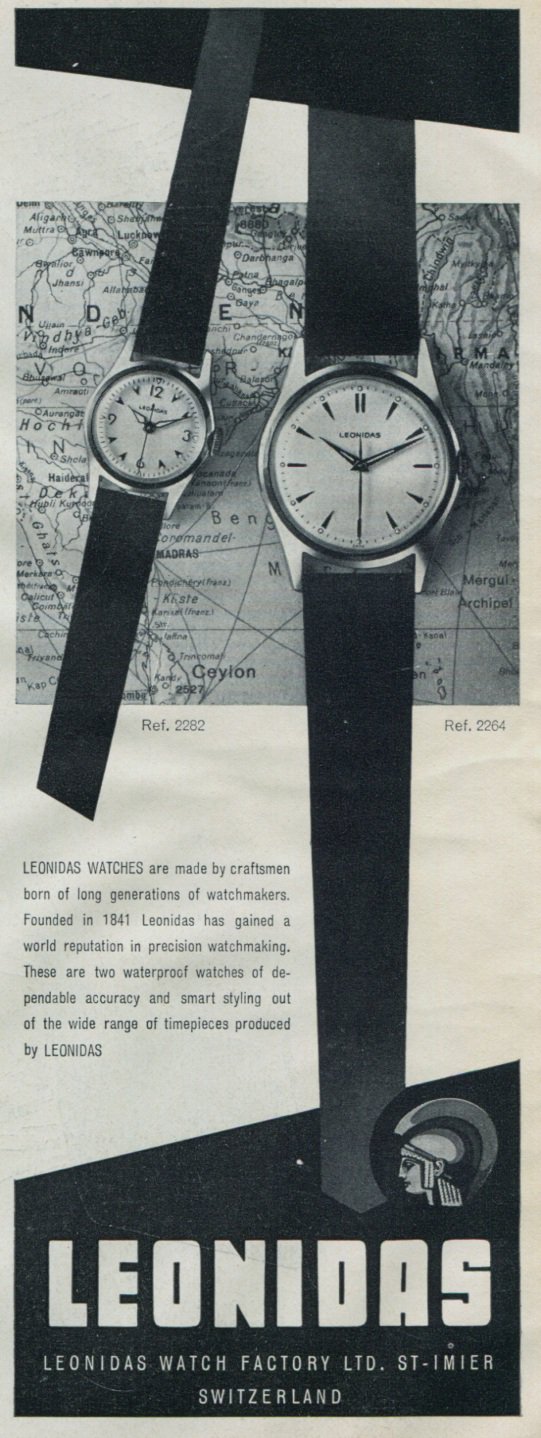 1958 Leonidas Watch Company St-Imier Switzerland 1958 Swiss Ad Suisse Advert Horology Horlogerie