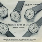 1958 Neuchatel Watch Company Switzerland Vintage 1958 Swiss Ad Suisse Advert Horology Horlogerie