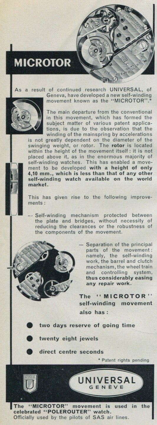 1958 Universal Geneve Watch Company Switzerland Vintage 1958 Swiss Ad Suisse Advert Horology