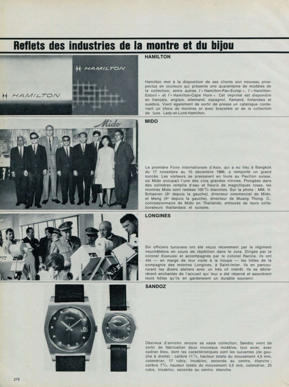 1967 Bulova Watch Company Longines Excelsior Park 1967 Swiss Magazine Article Horology Horlogerie