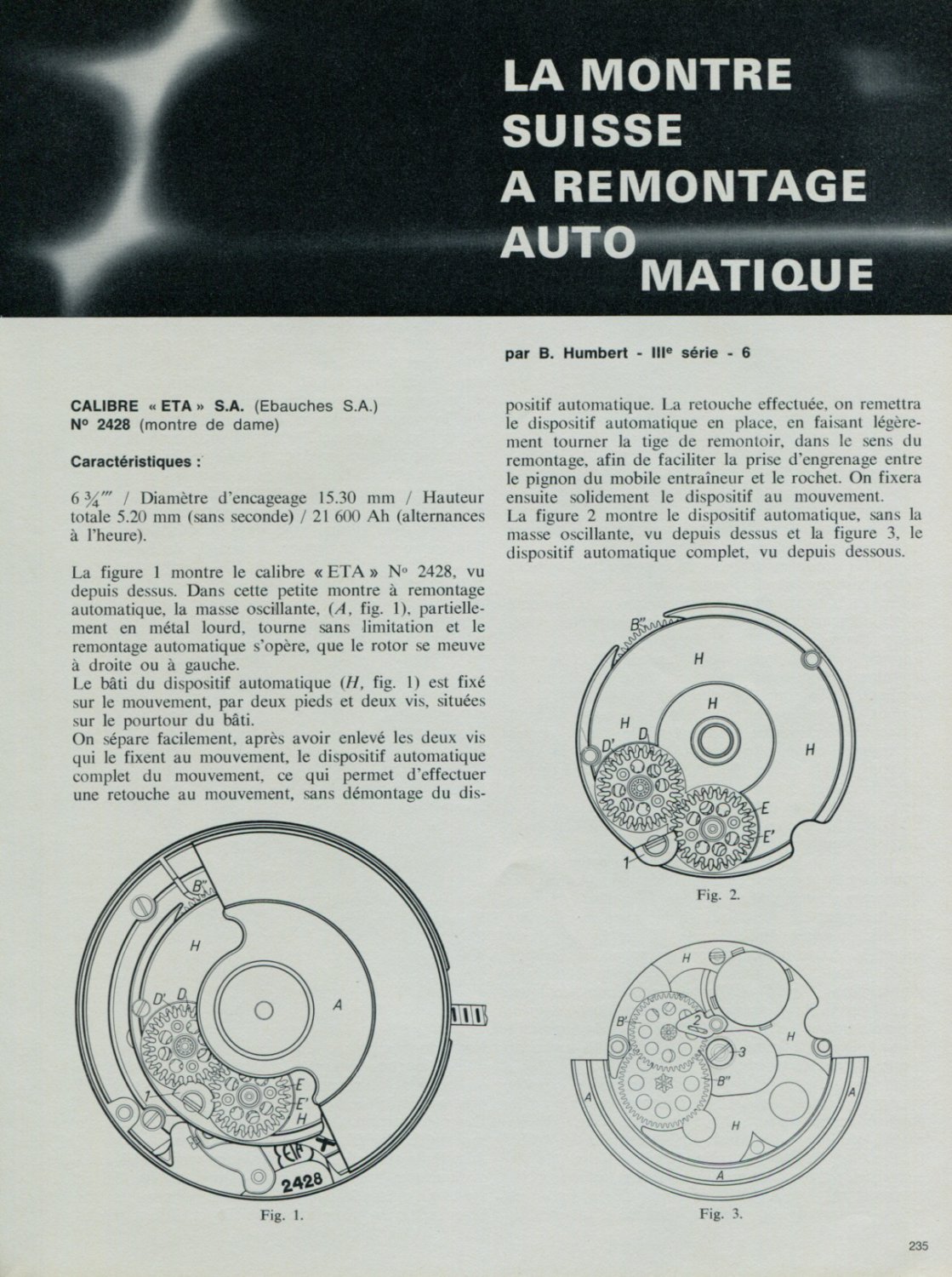 1967 Eta Watch Company Switzerland 1967 Swiss Magazine Article by B. Humbert Horology Horlogerie