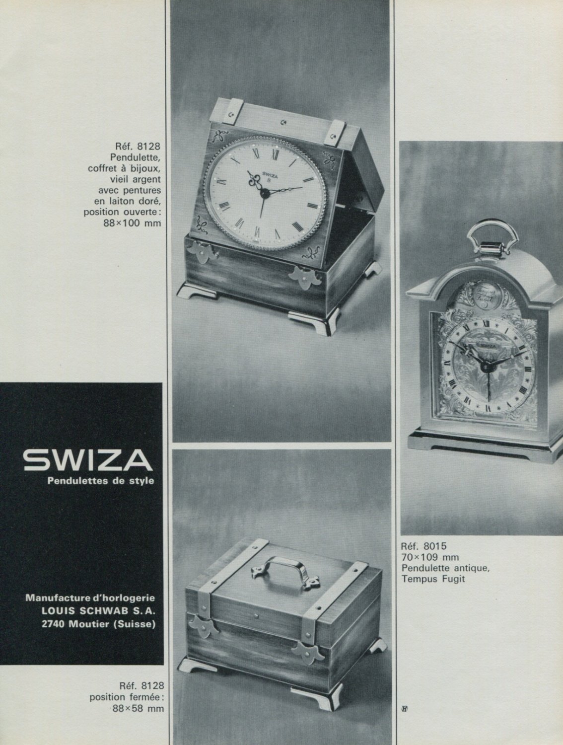 1967 Swiza Clock Company Switzerland Louis Schwab SA Vintage1967 Swiss Ad Suisse Advert Horology
