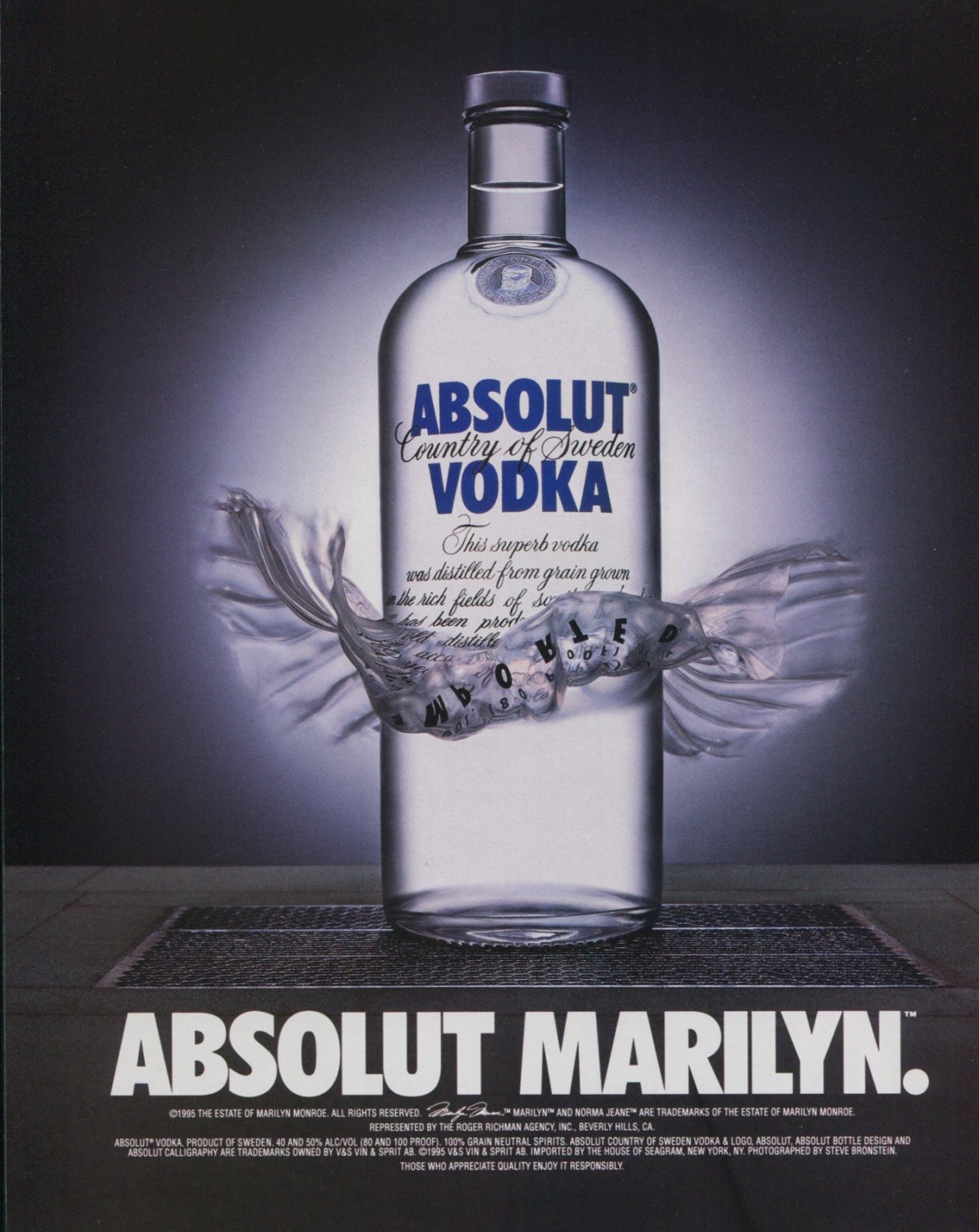 Absolut Marilyn Monroe Art Ad Absolut Vodka Advertisement Advert Norma Jeane
