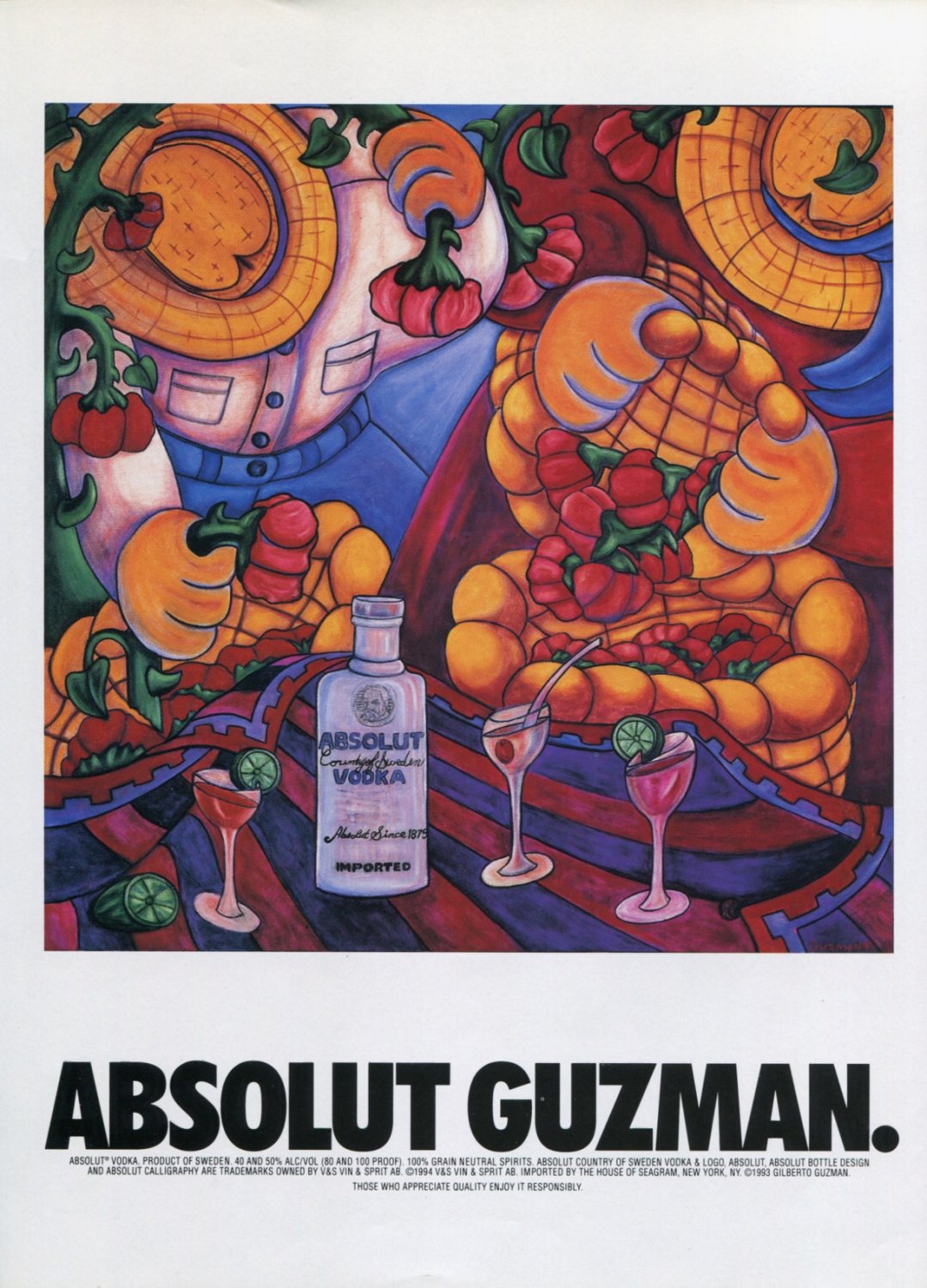 Gilberto Guzman Absolut Guzman Art Ad Absolut Vodka Advertisement Advert