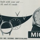 1957 Mical Watch Company Bienne Switzerland Vintage 1957 Swiss Ad Suisse Advert Horology 1957 Mical Watch Company Bienne Switzerland Vintage 1957 Swiss Ad Suisse Advert Horology