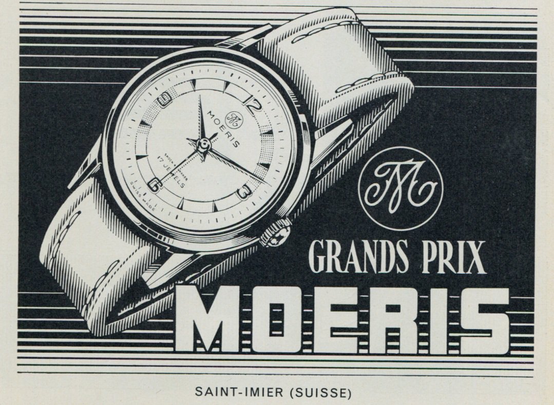 1957 Moeris Watch Company Saint-Imier Switzerland Vintage 1957 Swiss Ad Suisse Advert