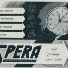 1957 Spera Watch Company Tramelan Switzerland Vintage 1957 Swiss Ad Suisse Advert Horology 1957 Spera Watch Company Tramelan Switzerland Vintage 1957 Swiss Ad Suisse Advert Horology