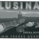 1947 Lusina Watch Company Pamm Freres Switzerland Vintage 1947 Swiss Ad Suisse Advert