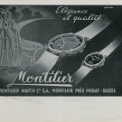 1947 Montilier Watch Company Switzerland Vintage 1947 Swiss Ad Suisse Advert Horology