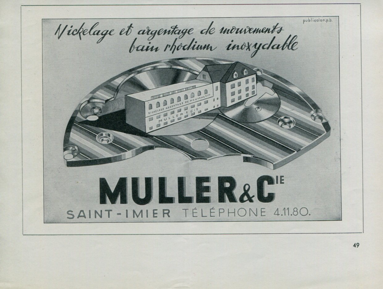 1947 Muller & Cie Saint-Imier Switzerland Vintage 1947 Swiss Ad Suisse Advert Horlogerie