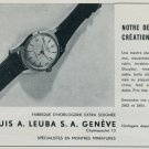1957 Louis A. Leuba Watch Company Switzerland L A Leuba Vintage 1957 Swiss Ad Suisse Advert 1957 Louis A. Leuba Watch Company Switzerland L A Leuba Vintage 1957 Swiss Ad Suisse Advert