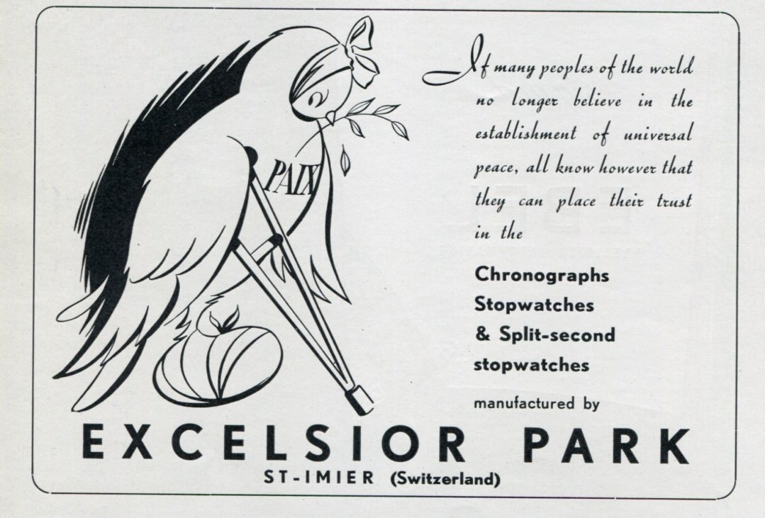 1951 Excelsior Park Watch Company St-Imier Switzerland Vintage 1951 Swiss Ad Suisse Advert