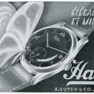 1947 Hafis Watch Company F. Suter & Co. Switzerland Vintage 1947 Swiss Ad Suisse Advert