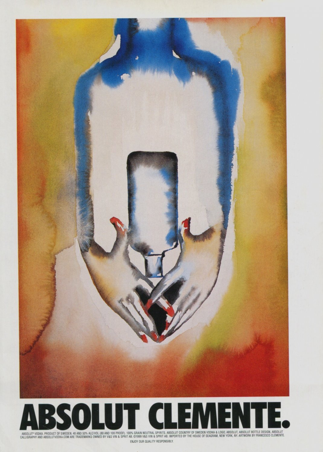 Francesco Clemente Absolut Clemente Art Ad Absolut Vodka Advertisement Advert