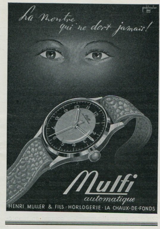Mulfi Watch Company Henri Muller & Fils Vintage 1947 Swiss Print Ad ...